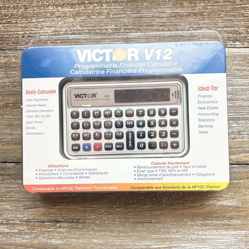 Victor V12 Programmable Financial Calculator NEW IN PACKAGE